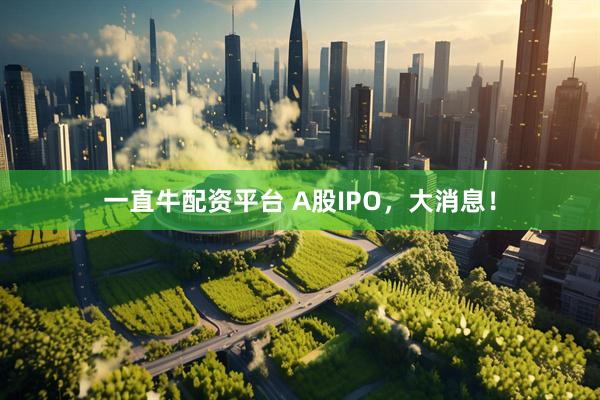 一直牛配资平台 A股IPO，大消息！